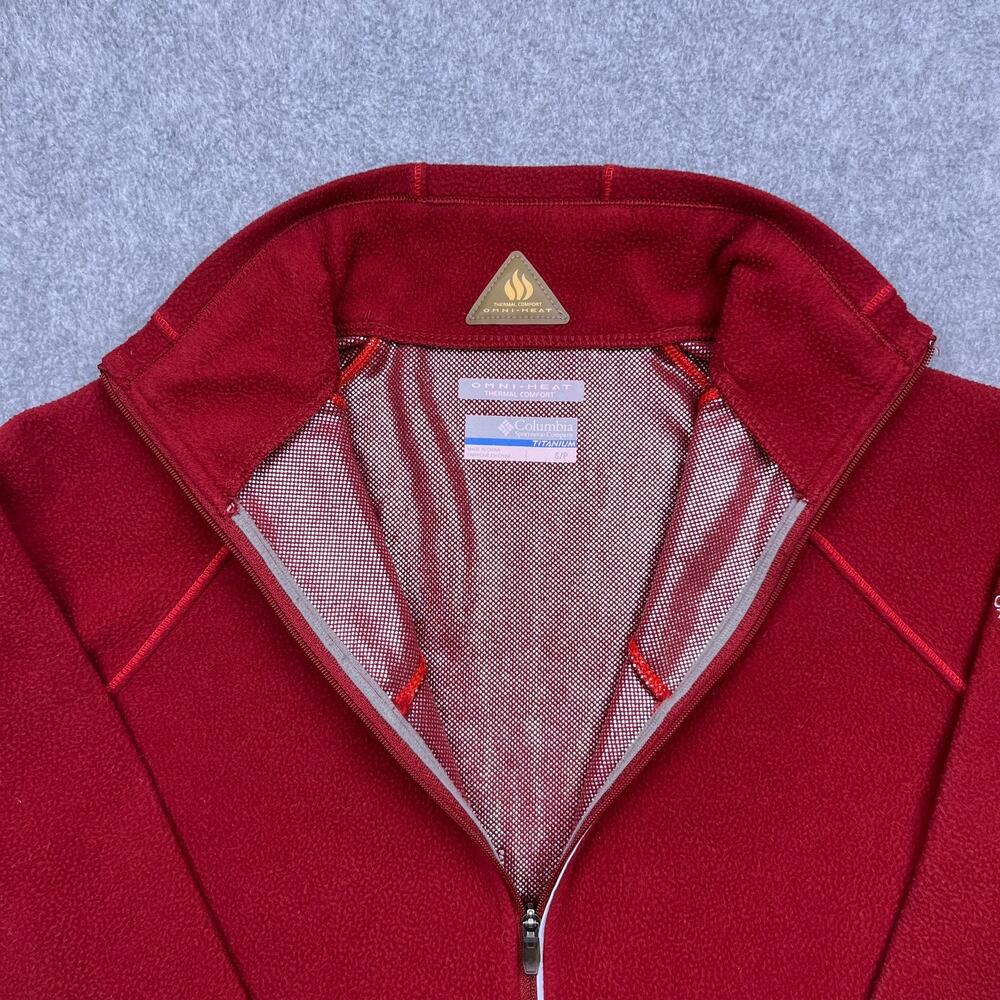 columbia‎ titanium omni heat sweatshirt red fleece 1/2 zip small - Picture 4 of 8
